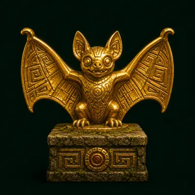 Idole dorée en forme de chauve-souris