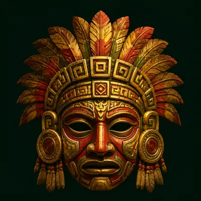 Masque tribal cérémoniel maya